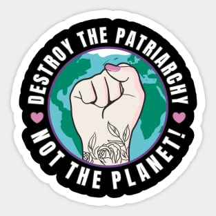 Feminism Destroy The Patriarchy Not The Planet Sticker